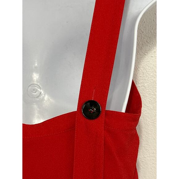 90s Y2K Derek Lam 10 Crosby Silk Blend Going Out Top Sz 2 Red Handkerchief Hem - Picture 8 of 14